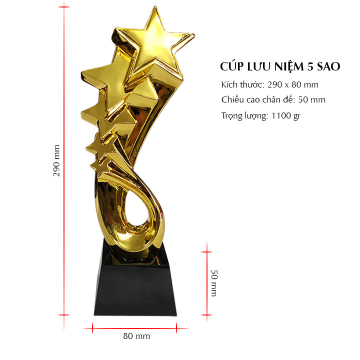 Cúp lưu niệm 5 sao