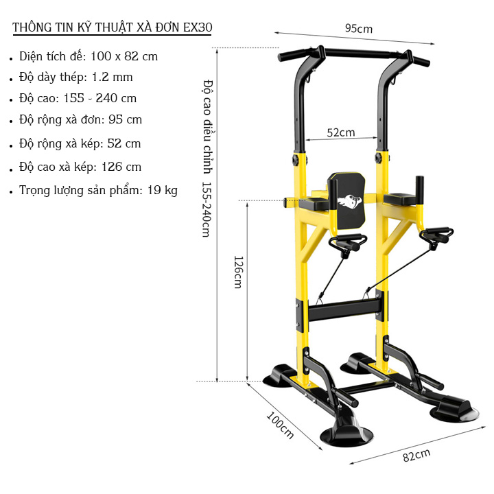 Xà đơn xà kép đa năng EX30