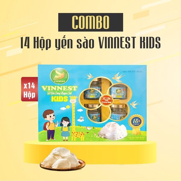 combo 14 hộp yến sào vinnest kids