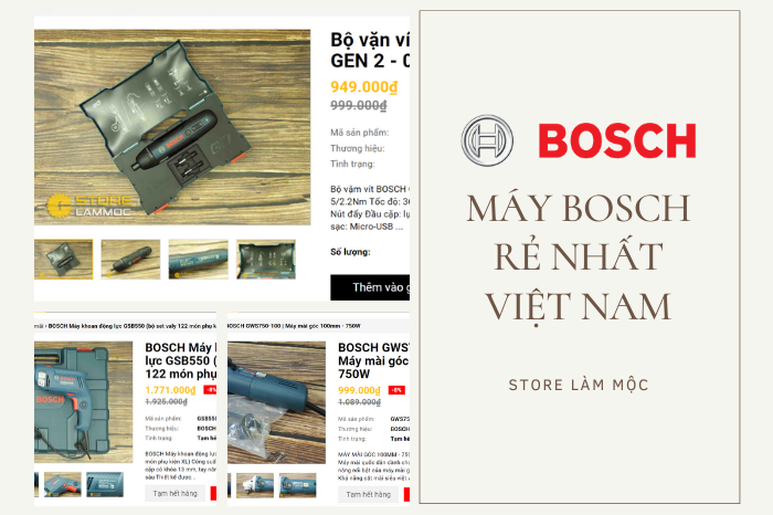 Máy Bosch Chính Hãng Rẻ Nhất Việt Nam Chỉ Có Tại Store Làm Mộc