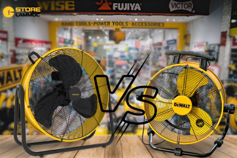 Khám phá sự khác biệt giữa quạt công nghiệp Stanley và Dewalt