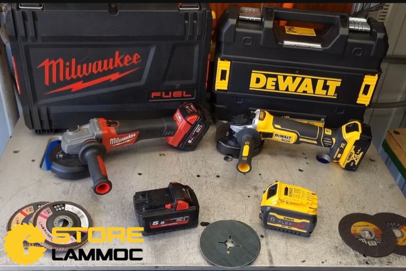 So sánh máy mài góc pin DEWALT DCG405 và Milwaukee M18 CAG 125
