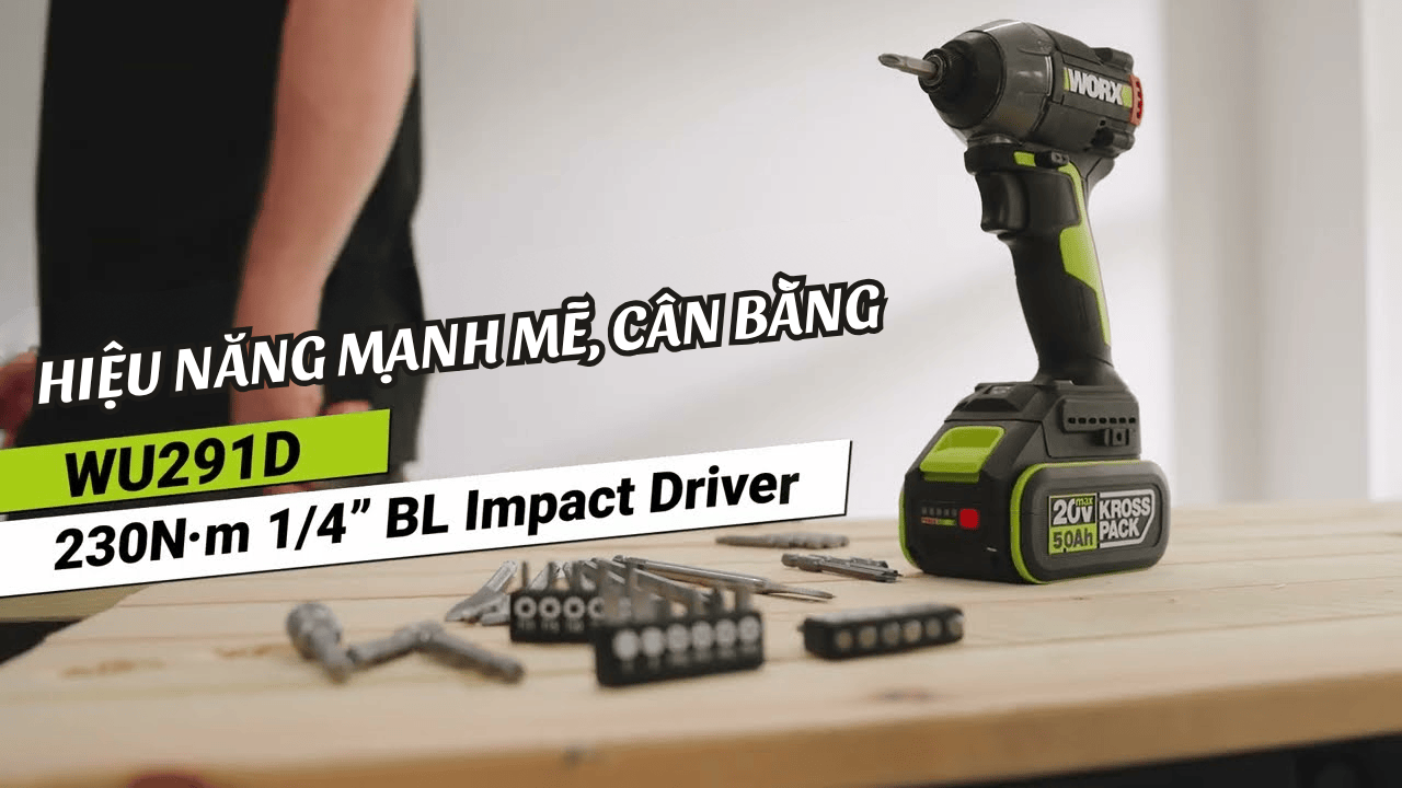 WU291D — Tuốc-nơ-vít 230 Nm: Mạnh, gọn và có AI