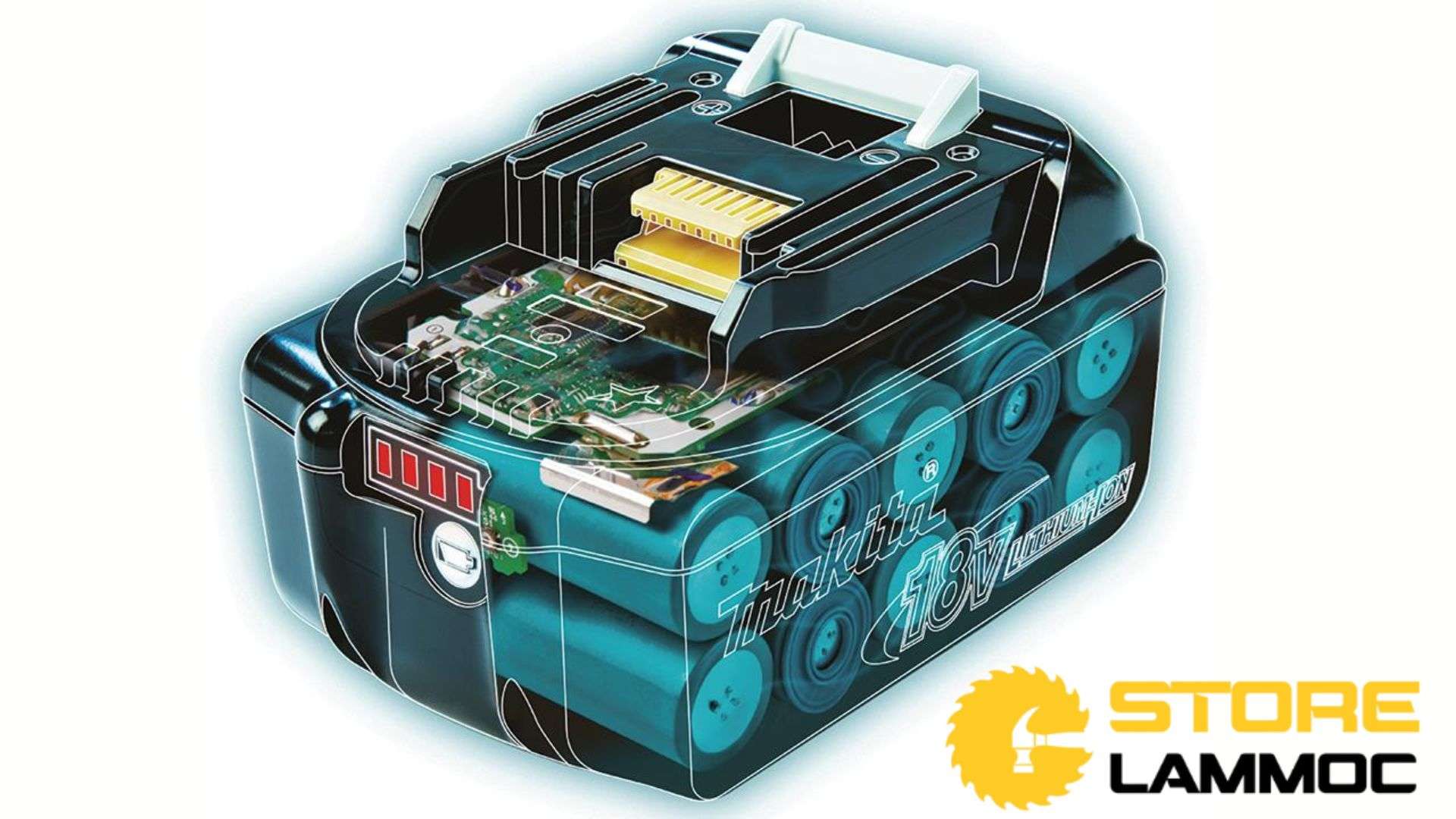 Bên trong của 1 cục pin máy khoan pin