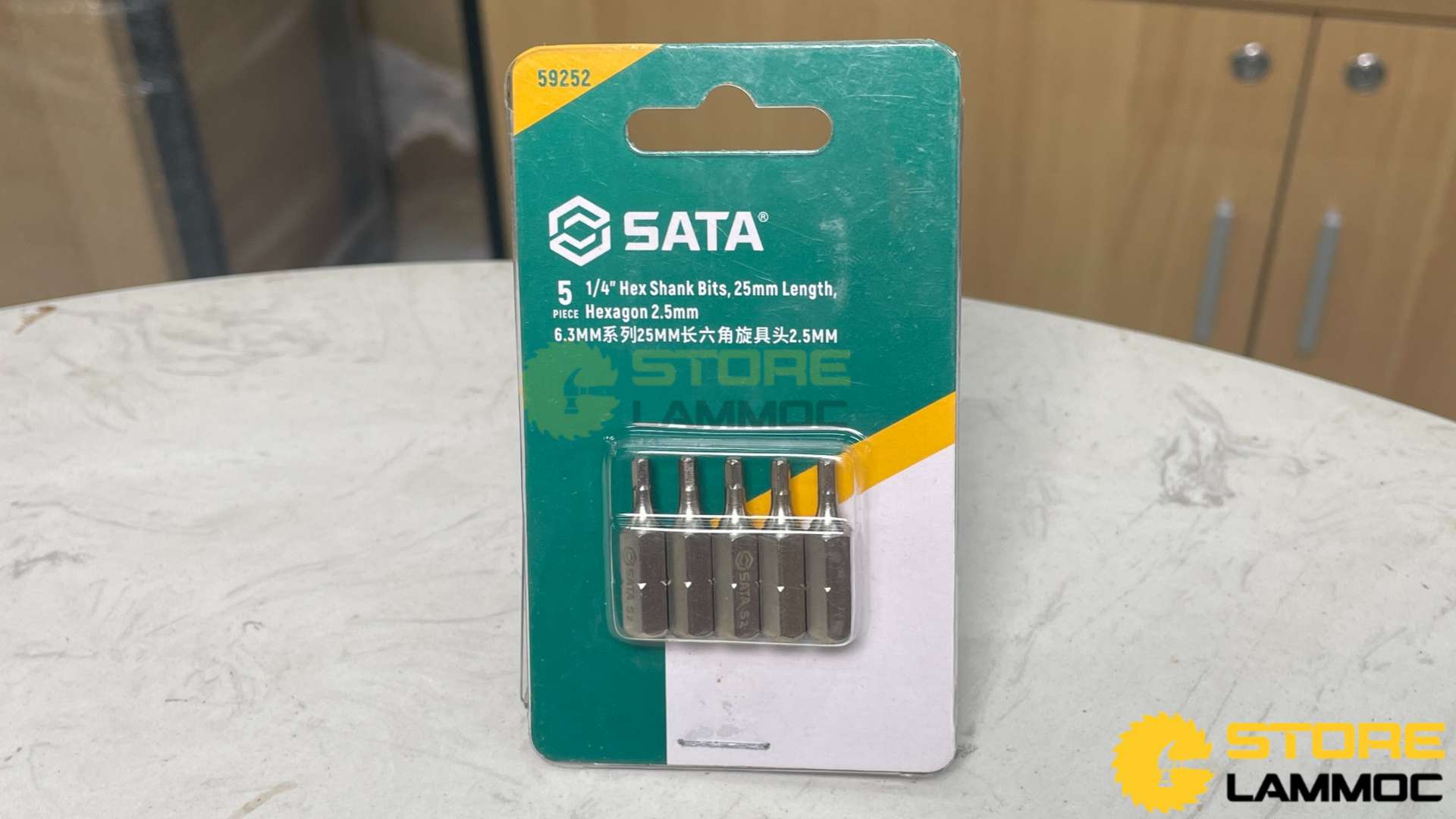 Bộ 5 đầu tua vít thẳng bằng thép dài 25mm Sata 59252