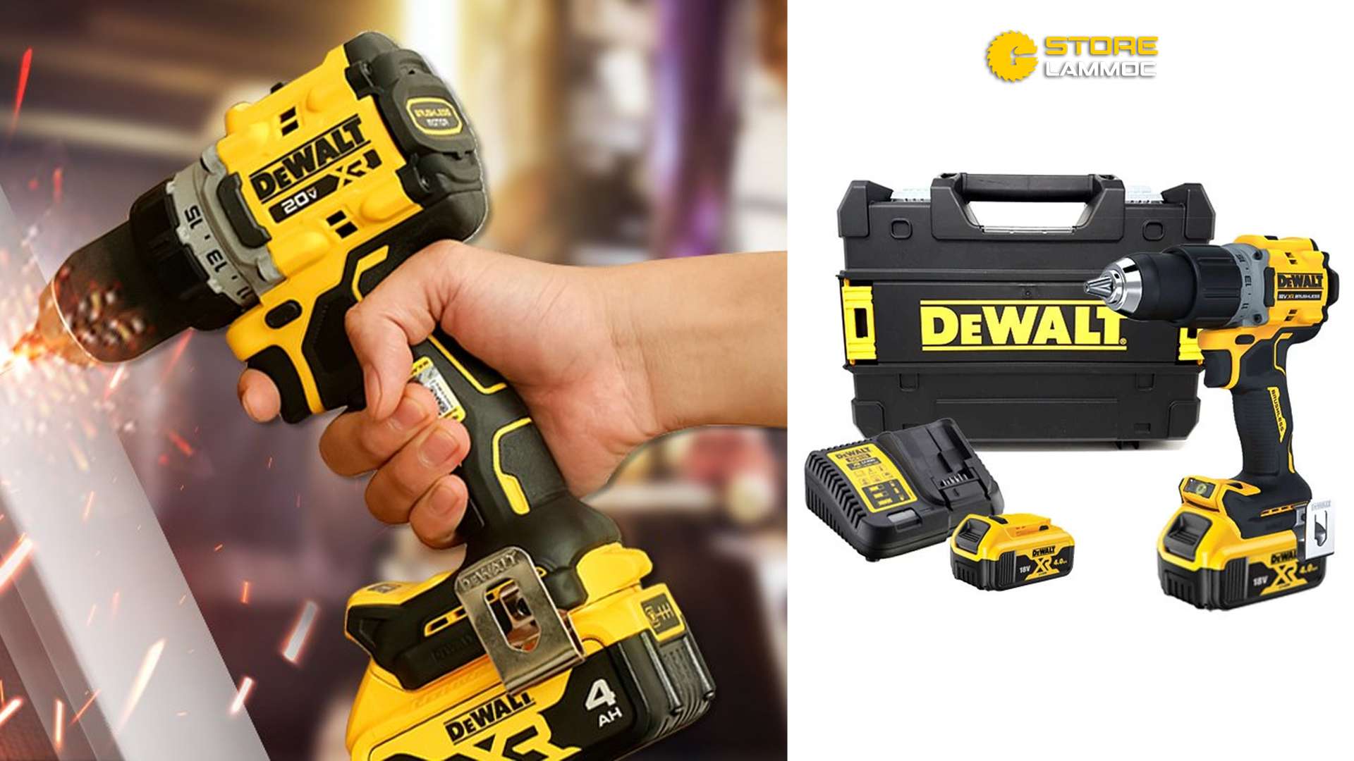 BỘ MÁY KHOAN VẶN VÍT PIN 18V DEWALT DCD800M2T