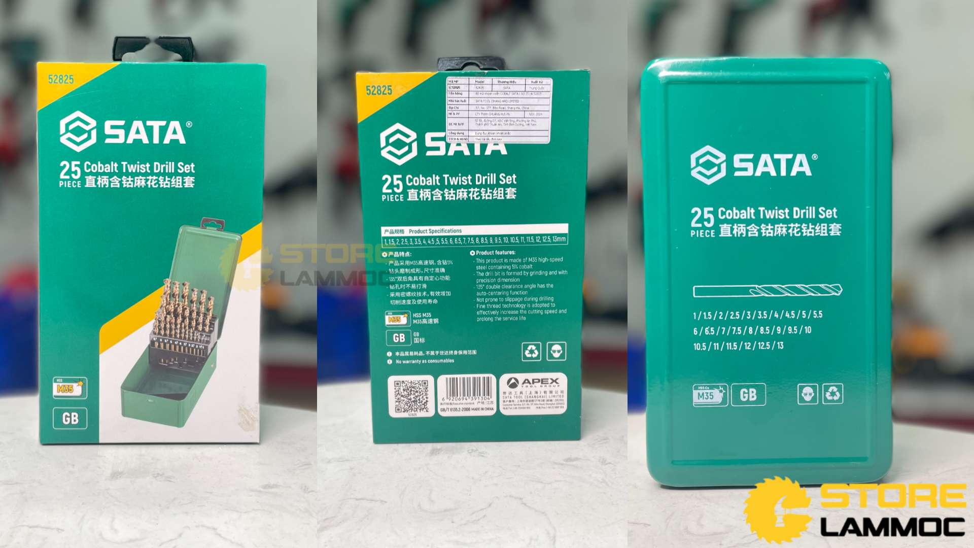 Bộ mũi khoan xoắn Cobalt (bộ 25 cái) Sata 52825