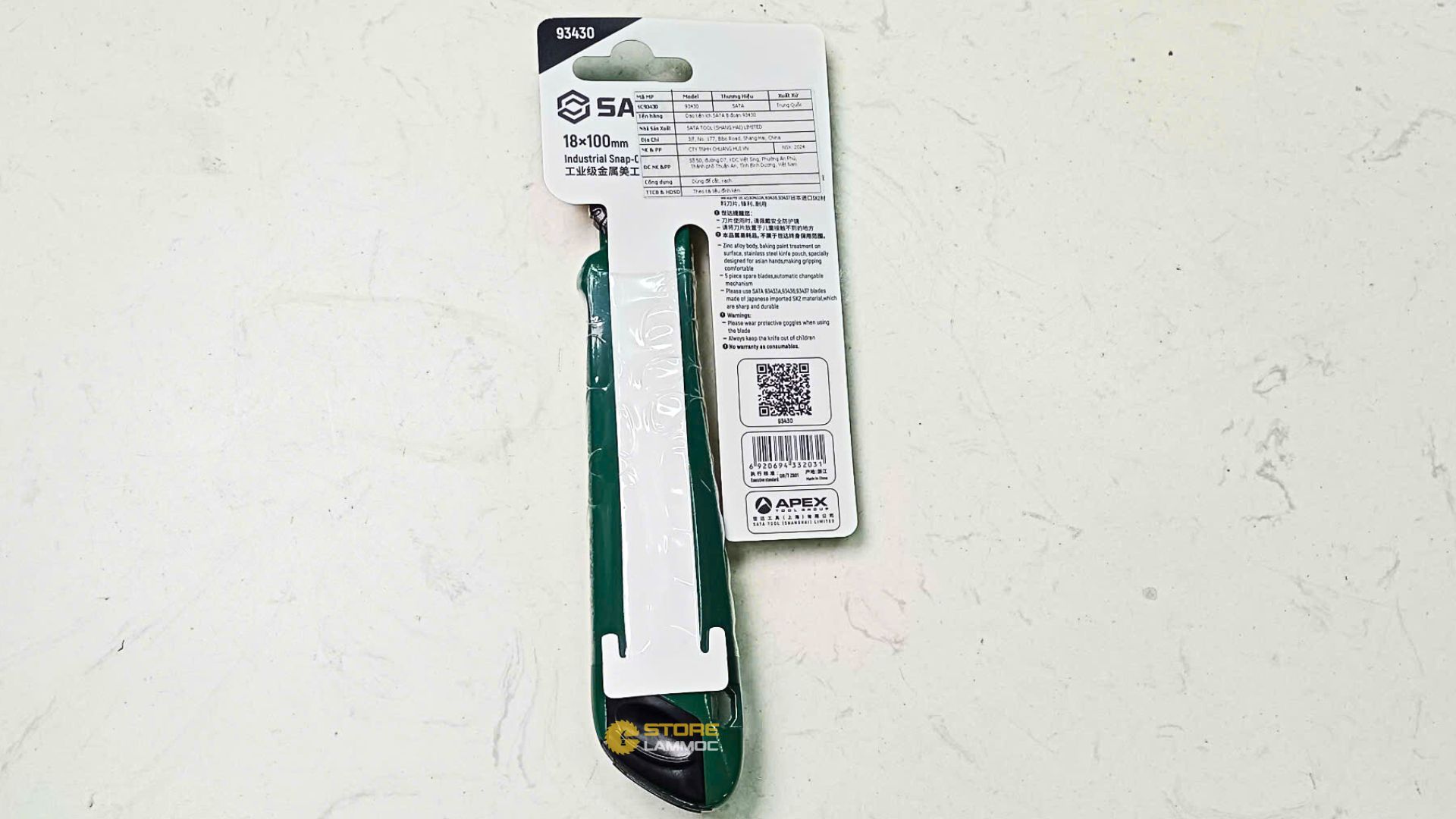 Dao rọc giấy 8 đoạn 18x100mm Sata 93430 - 4