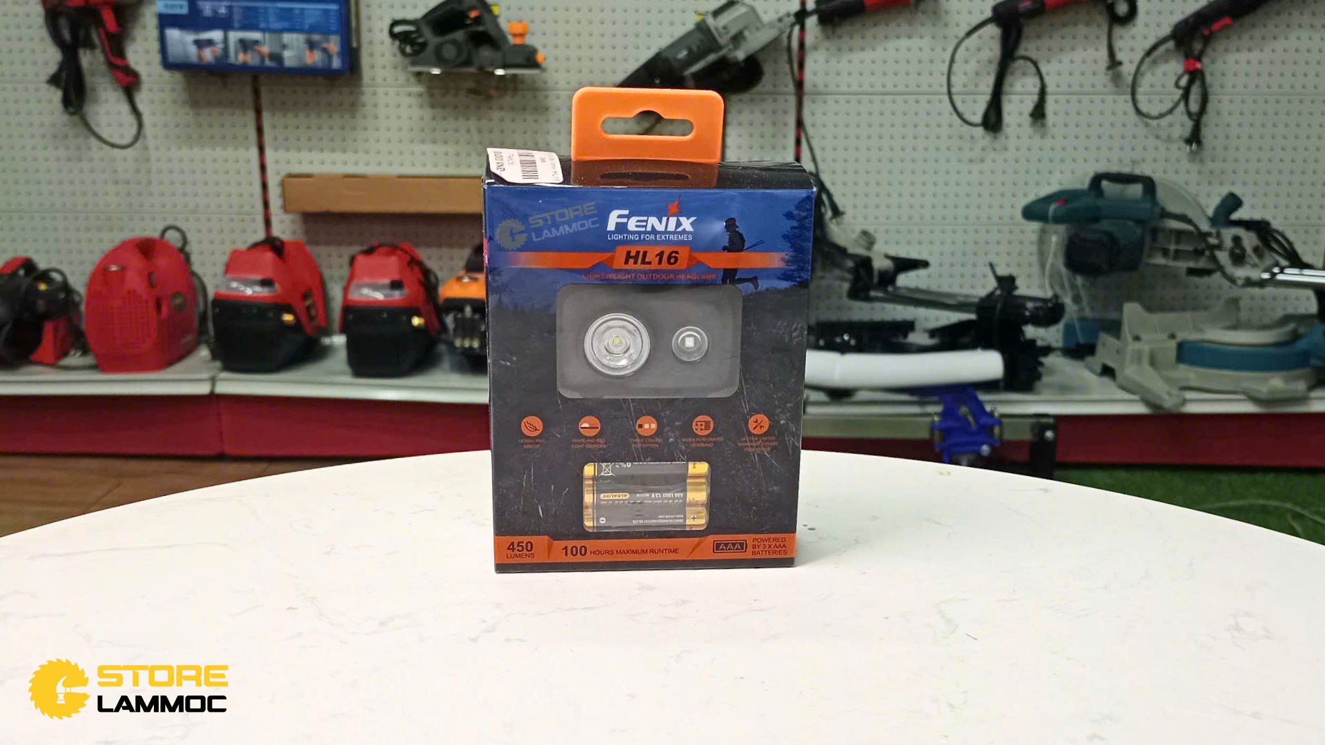 Đèn pin đội đầu 450Lm tầm chiếu 104m sử dụng pin AAA Fenix HL16