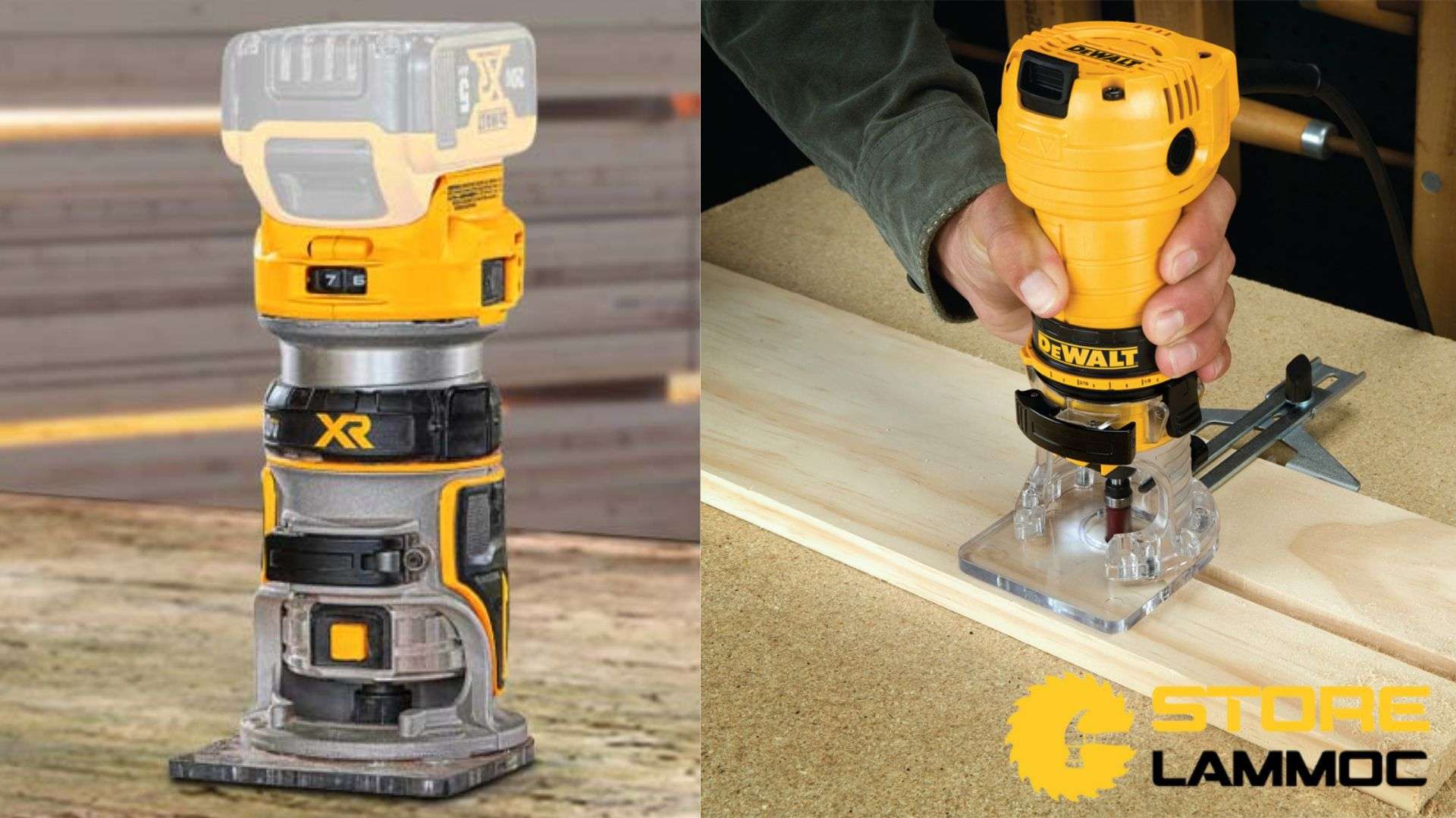 Máy phay DeWALT DCW600N-XJ và DWE6000-B1
