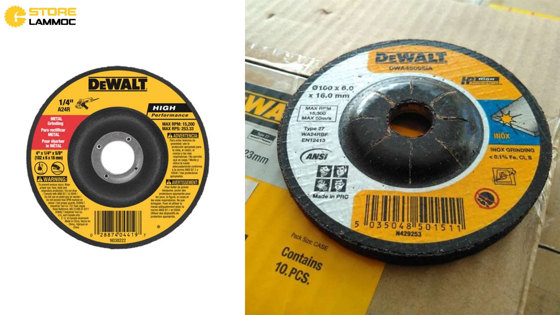 ĐĨA MÀI INOX 100 X 6 X 16 INOX GRINDING WHEEL T27 DEWALT DWA4500SIA-AE