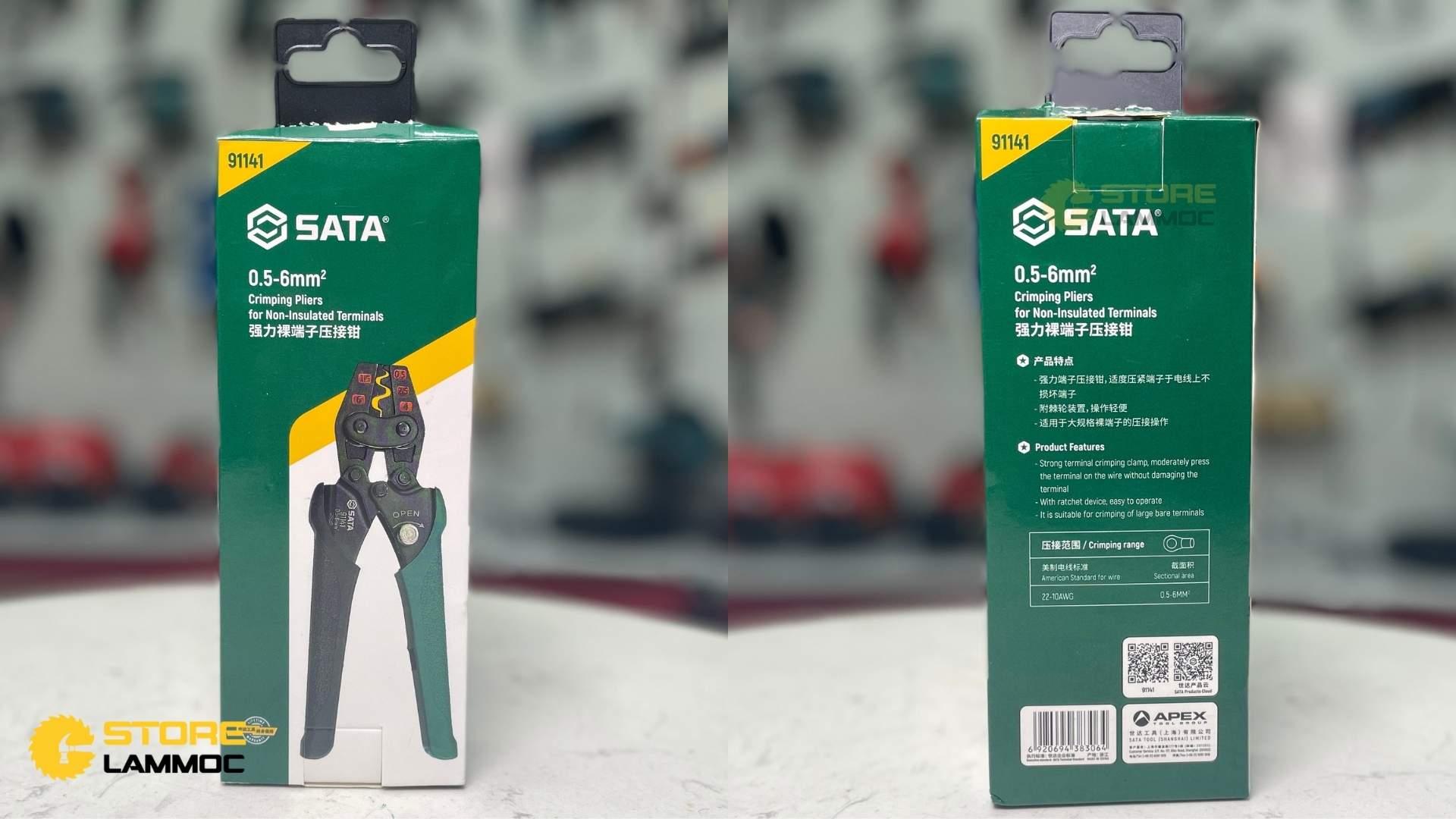 Kìm bấm cos cỡ dây từ 0.5-35mm Sata 91141