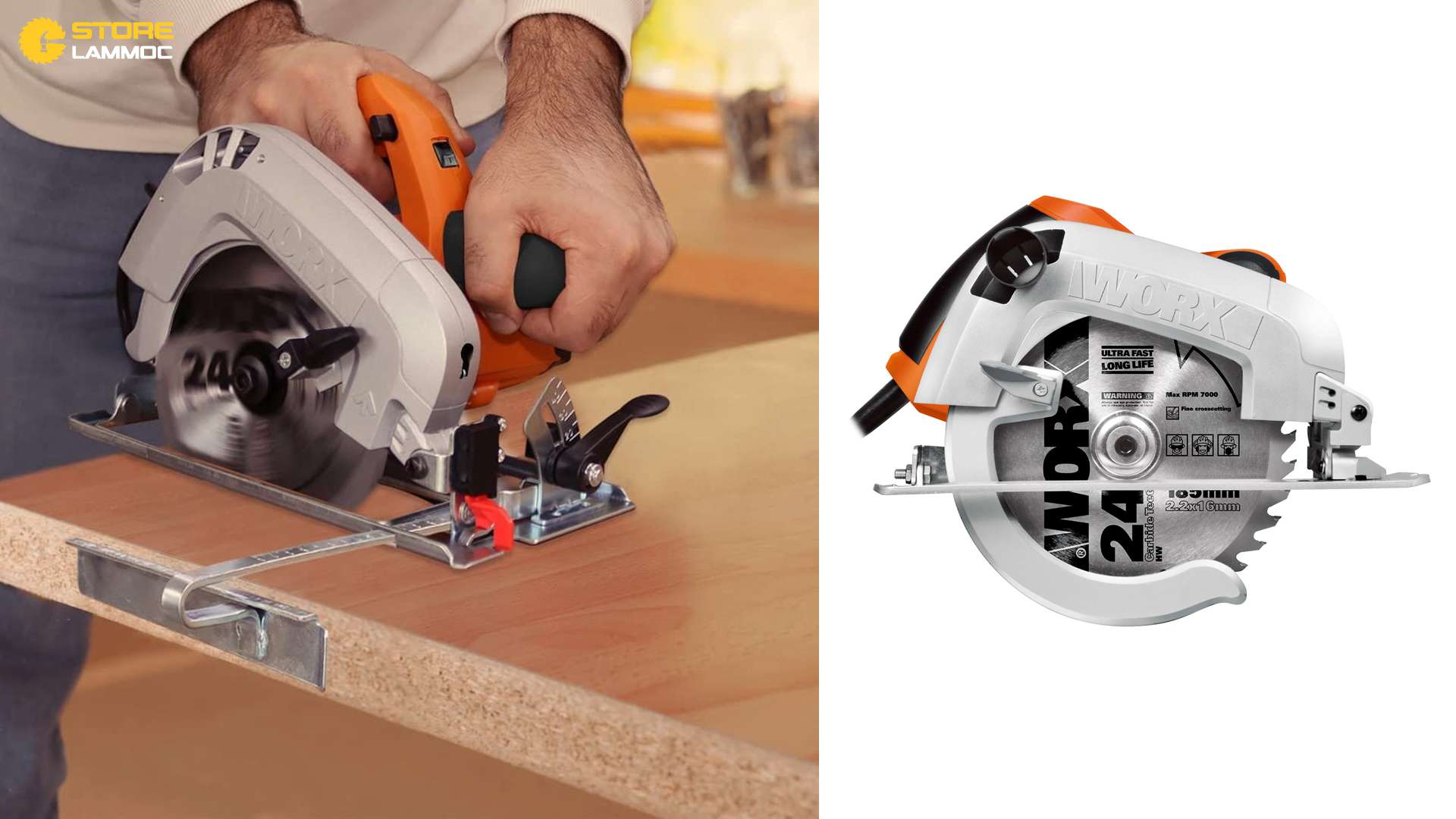 MÁY CƯA ĐĨA CẦM TAY 190MM 1600W WORX WX445