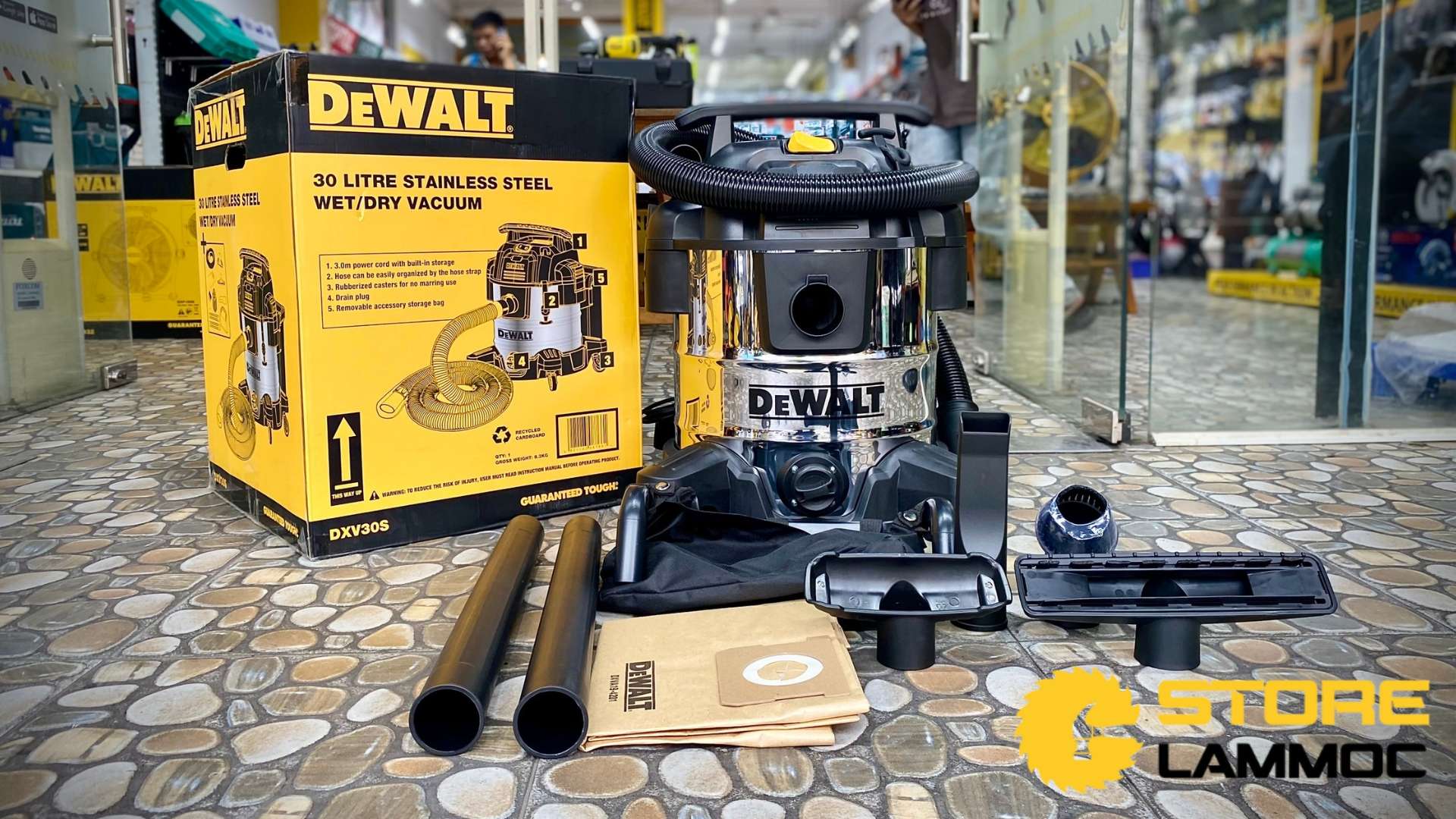 Máy hút bụi Dewalt DXV30S 30L công suất 3000W 3 chức năng