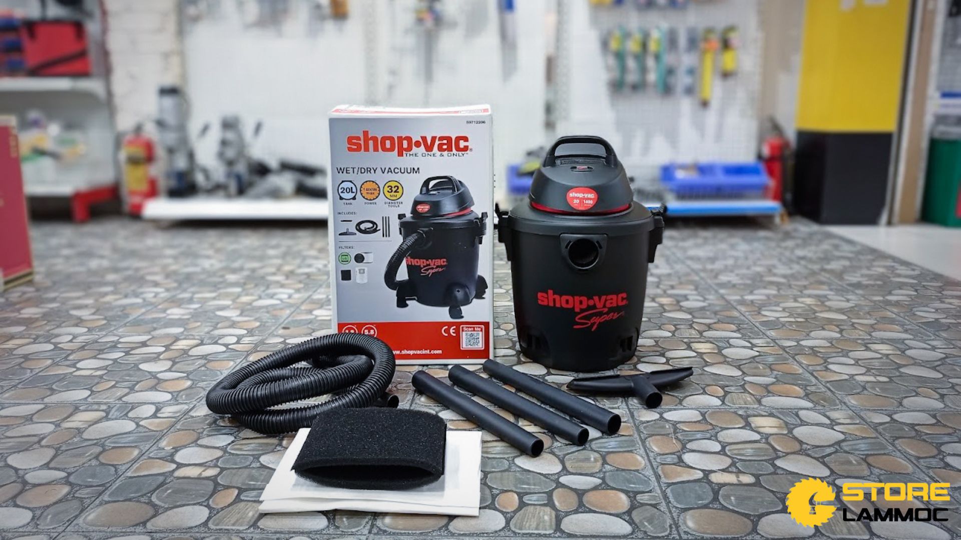 MÁY HÚT BỤI KHÔ, ƯỚT, THỔI 20L 1400W NHỰA CAO CẤP SHOP-VAC 59712206