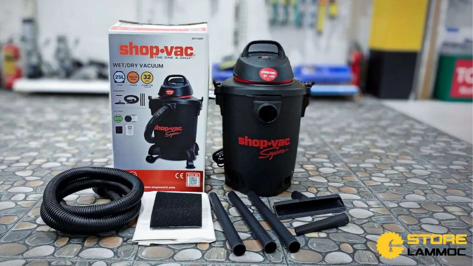 Máy hút bụi khô, ướt, thổi 25L 1400W nhựa cao cấp Shopvac 59712207