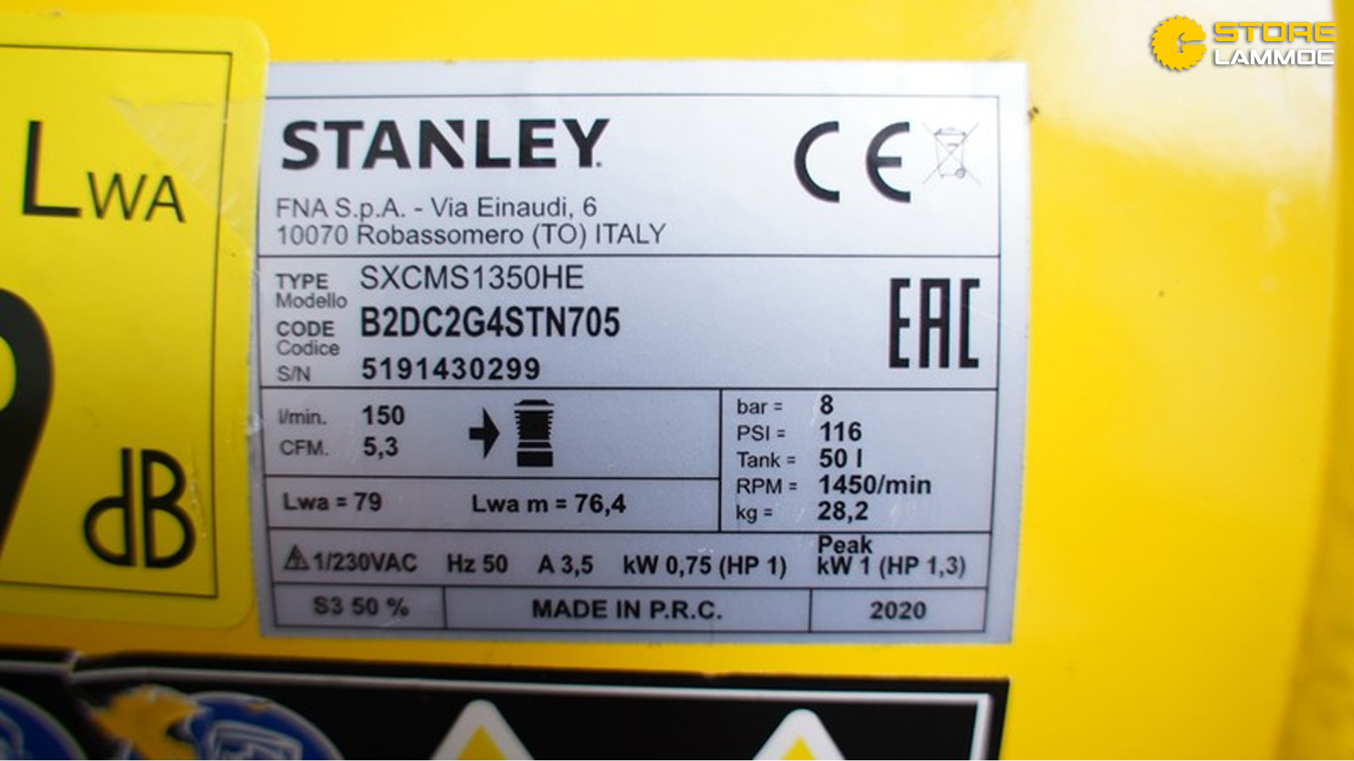 MÁY NÉN KHÍ STANLEY SXCMS1350HE KHÔNG DẦU 50L