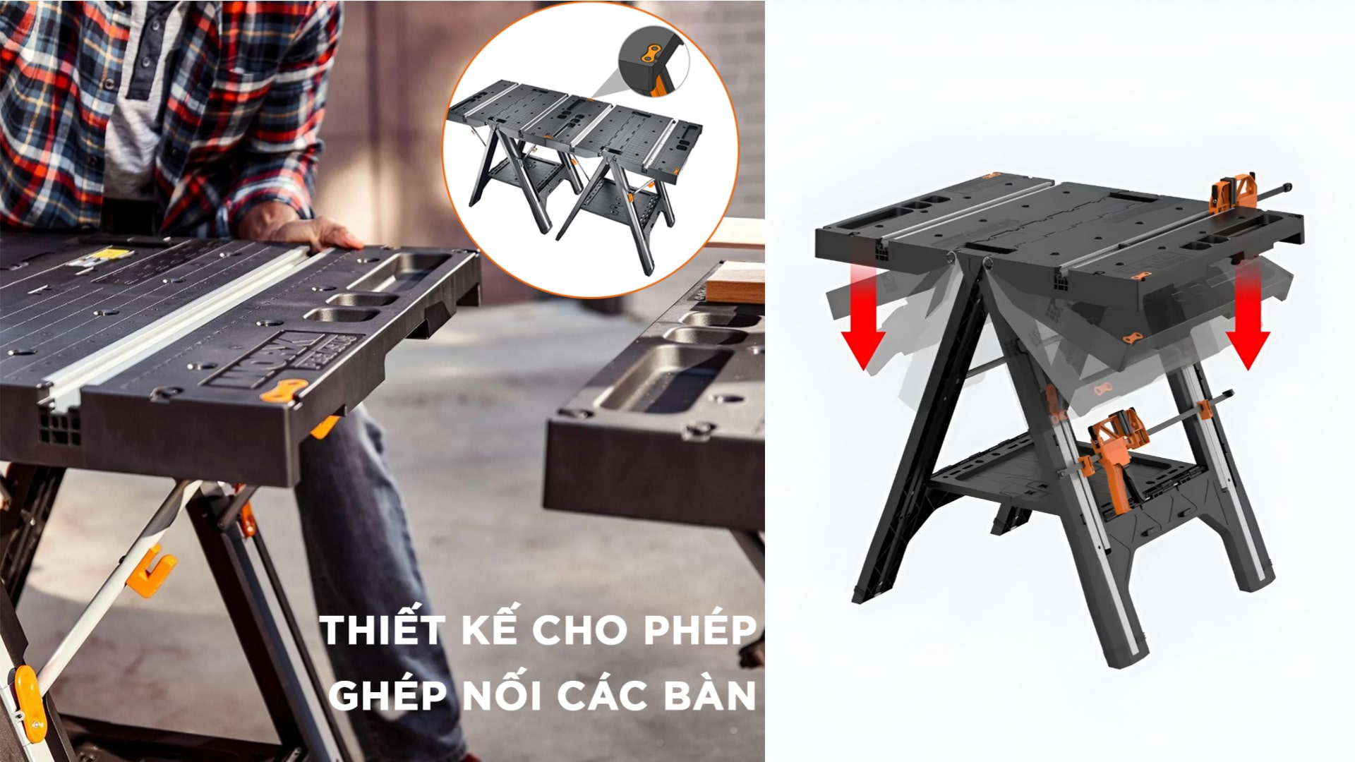 Những tính năng thú vi của bàn di động Worx WX051