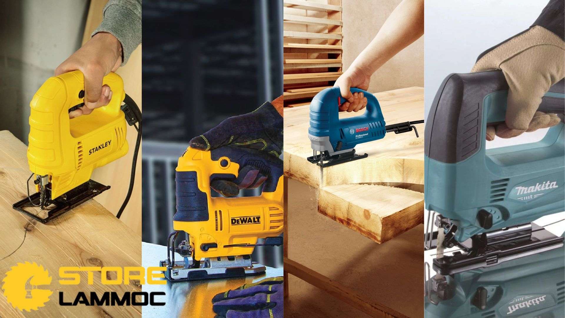  Máy cưa lọng Stanley SJ60-B1 - Dewalt DWE349-B1 -  Makita M4301B (450W) - Bosch GST700