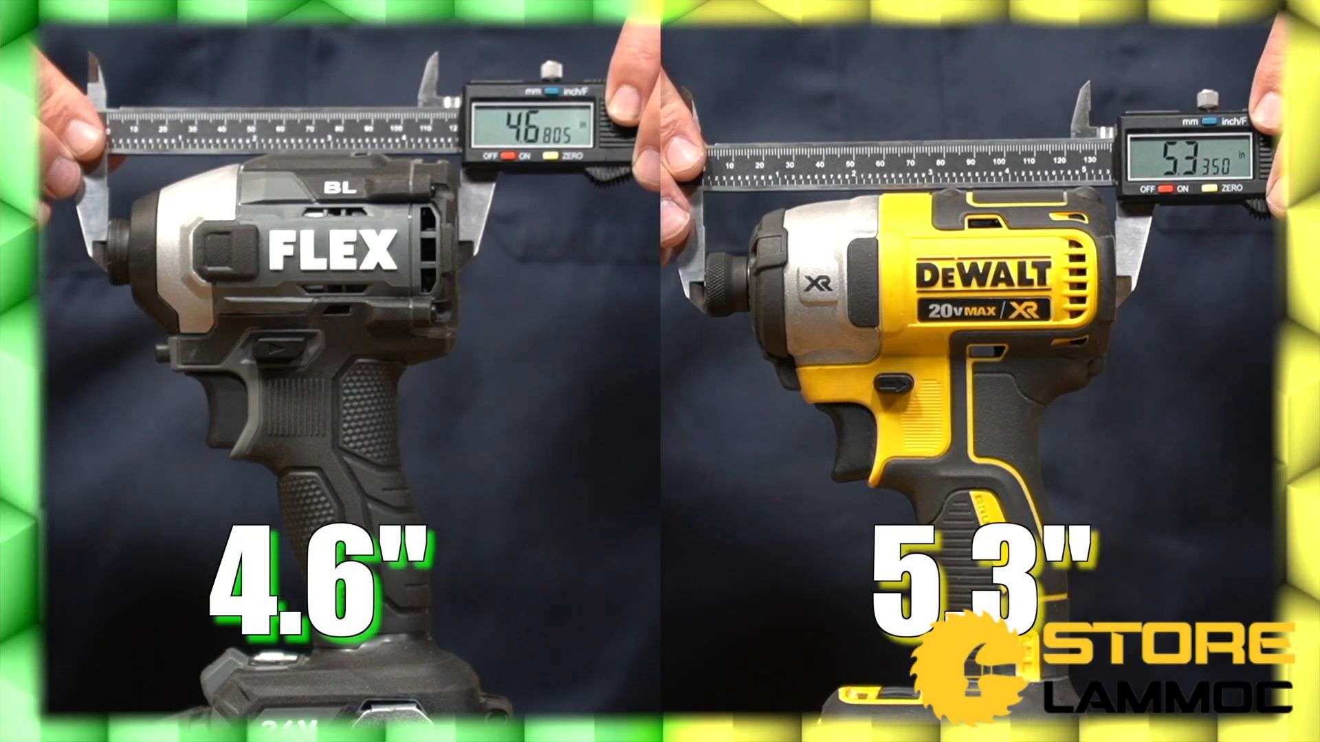 So sánh kích thước máy bắn vít pin DeWALT DCF887 và Flex FX1371