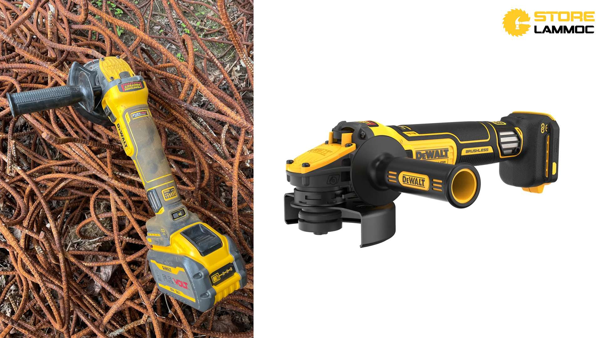 Thân máy mài pin 20V động cơ gắn liền Dewalt DCG409VSN