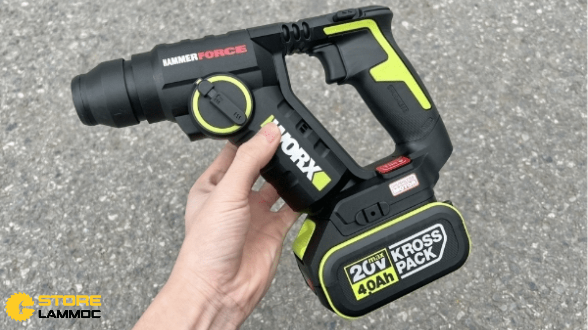 Thiết kế nhỏ gọn của máy khoan bê tông pin Worx Wu380