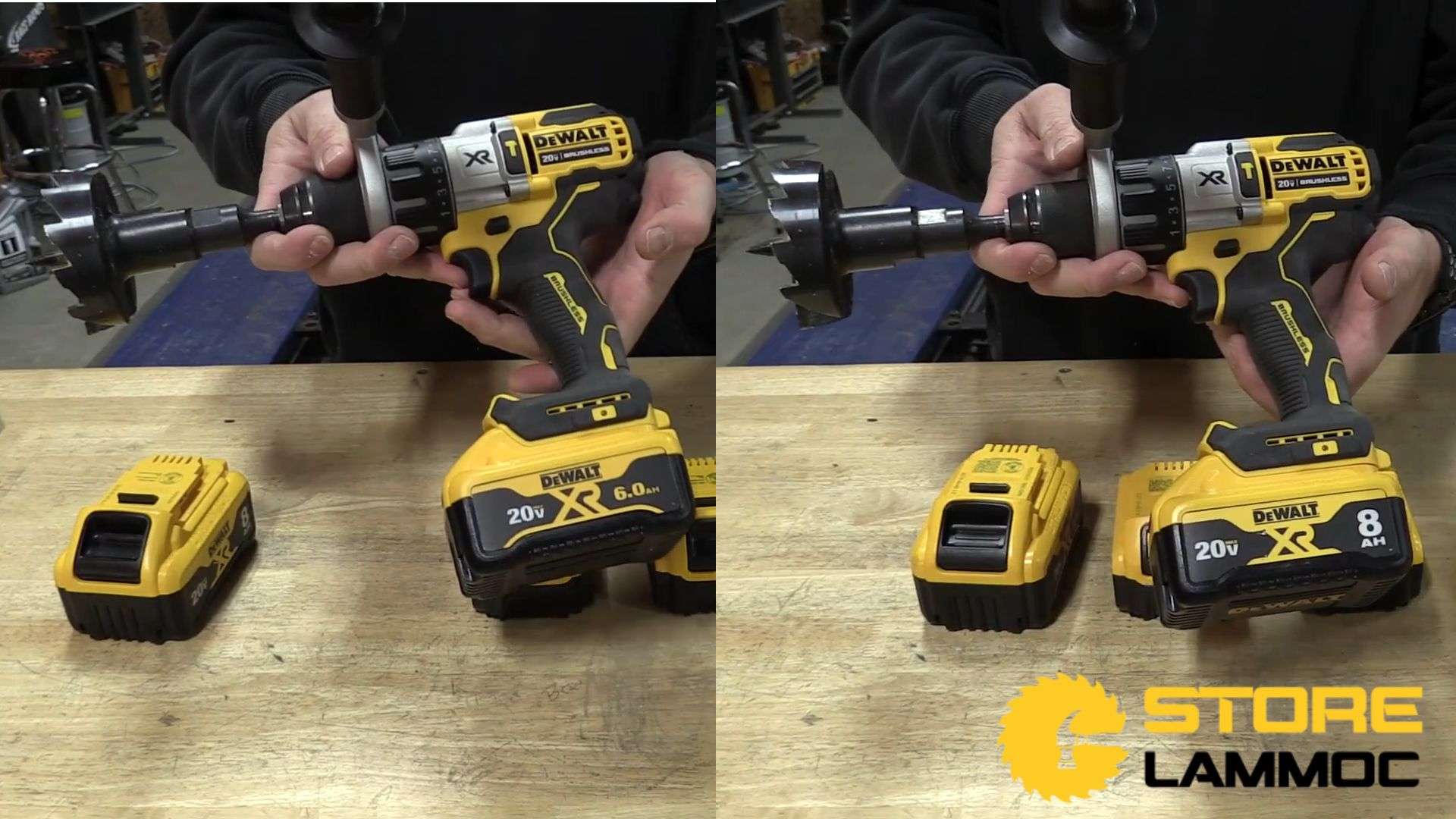 Thử nghiệm với pin DeWALT 6ah và 8ah