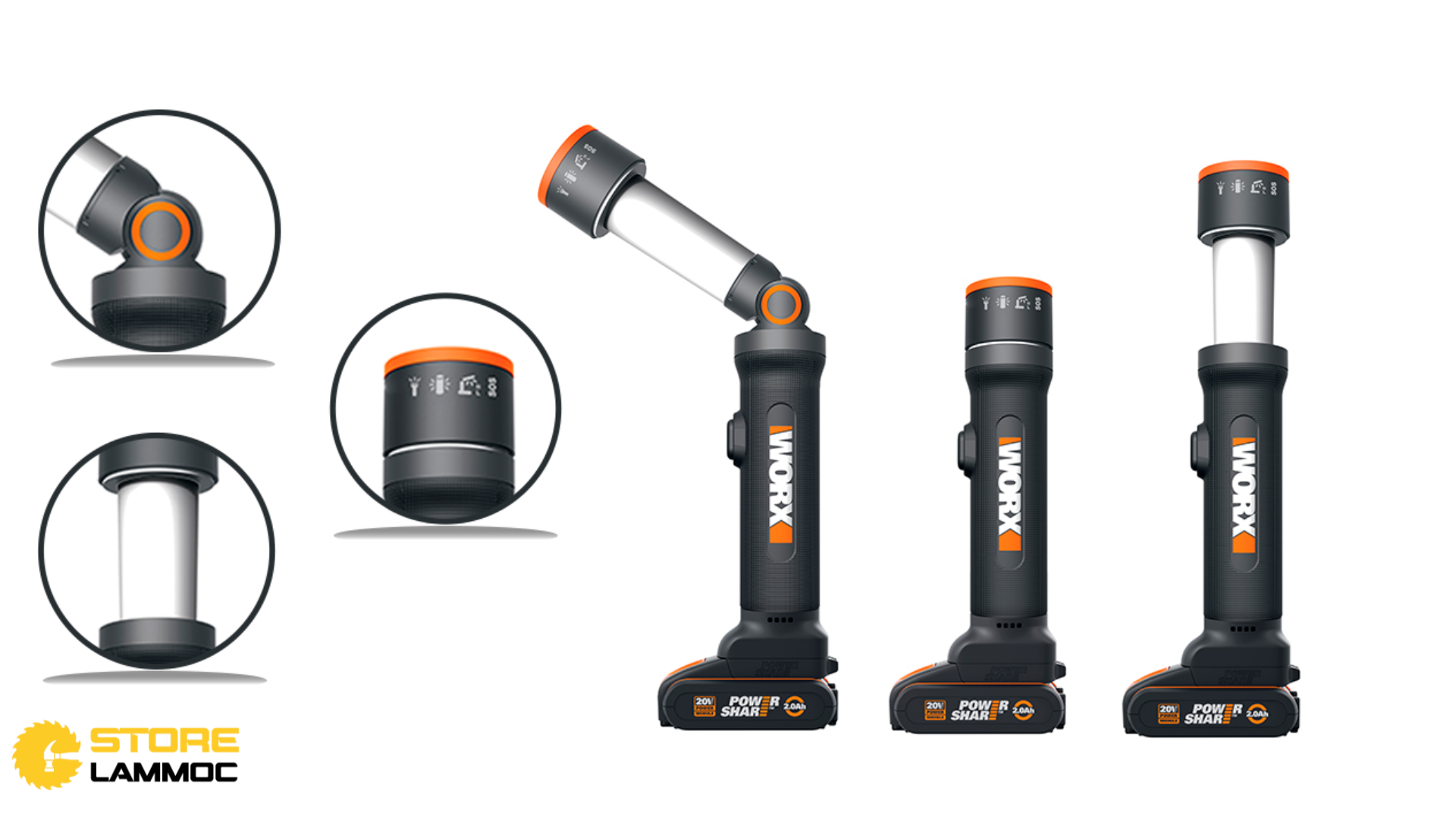 Tính tiện dụng của đèn pin Worx WX027.9 