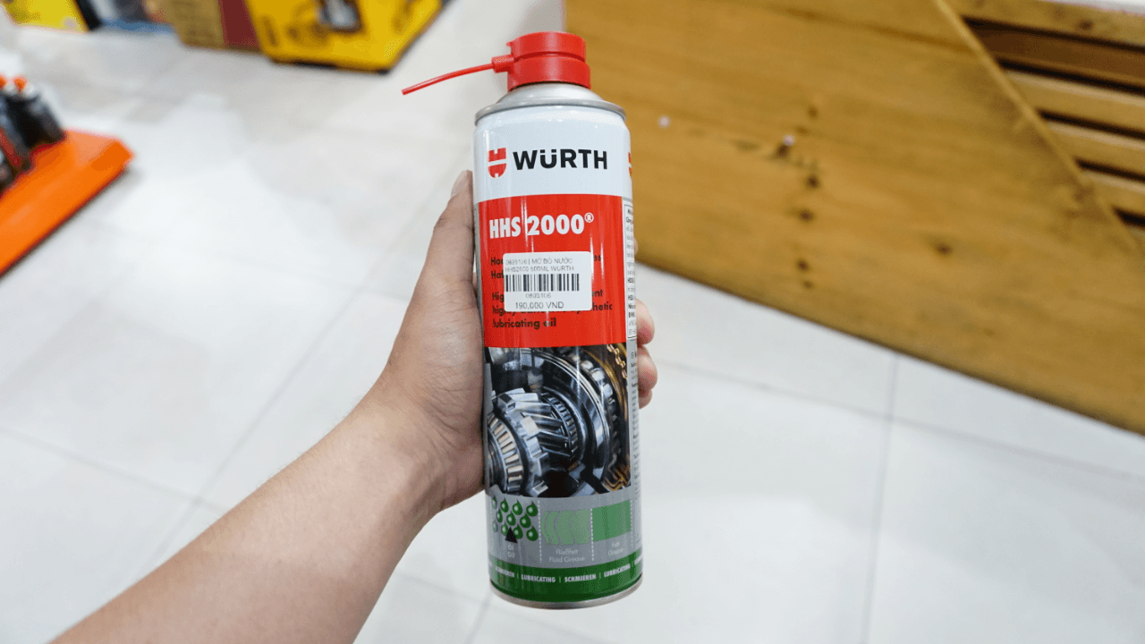 Dung dịch bôi trơn Wurth 0893106 mỡ bò nước HHS2000 500ml