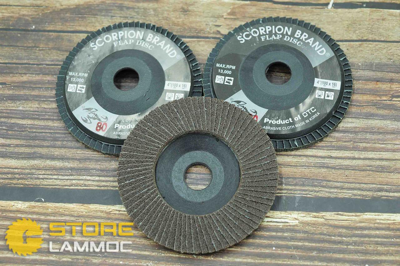 Đĩa chà nhám xếp 4" P80 SCORPION 11239S180