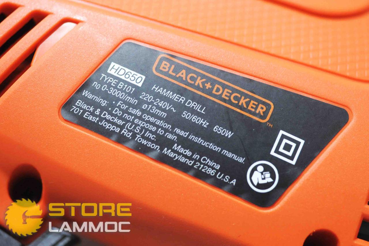 Máy khoan tường Black&Decker HD650BXH-B1 650W 13mm kèm bộ phụ kiện 100 chi tiết