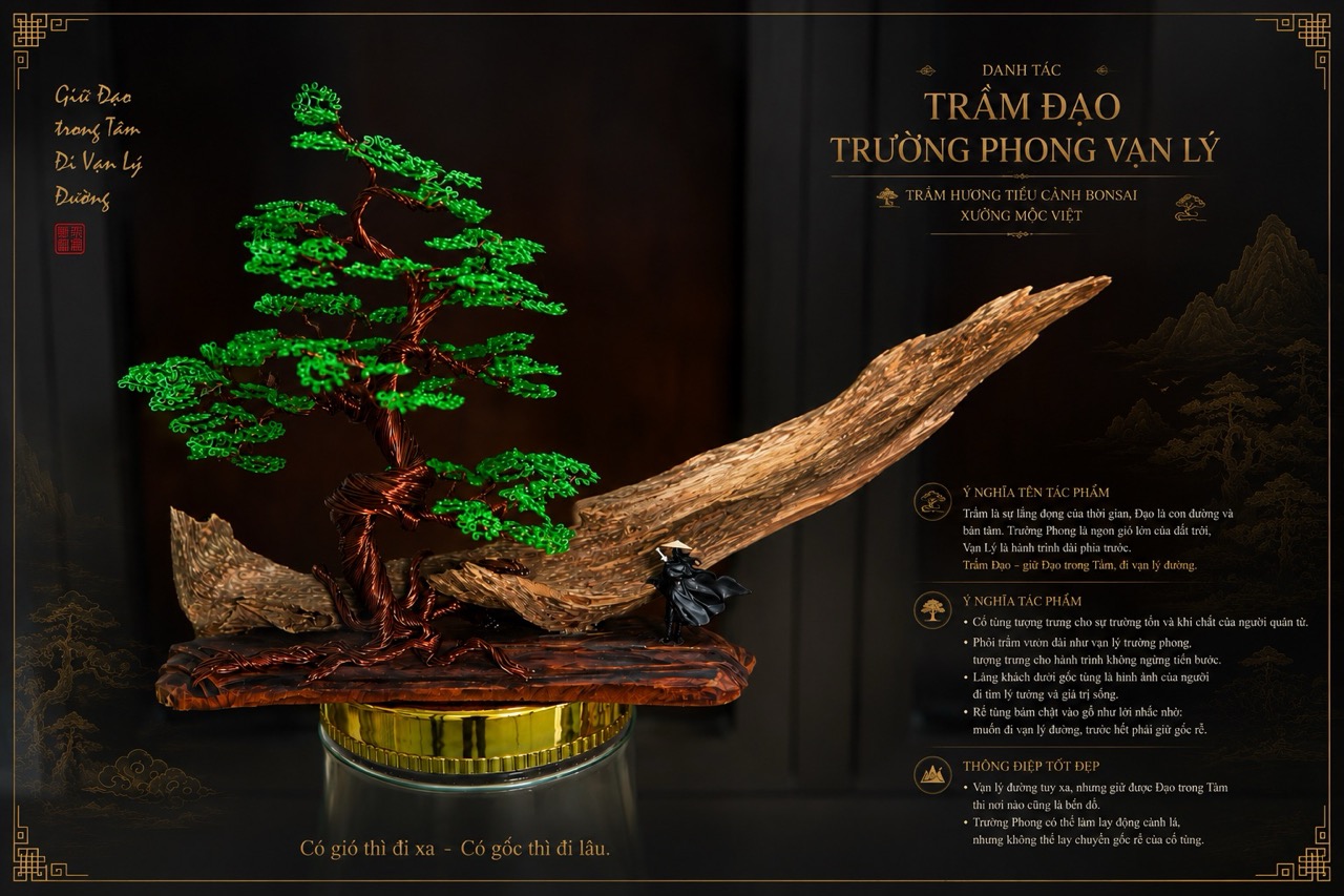Trầm Đạo Trường Phong Vạn Lý – Danh Tác Trầm Hương Tiểu Cảnh Mang Triết Lý “Giữ Đạo Trong Tâm, Đi Vạn Lý Đường”