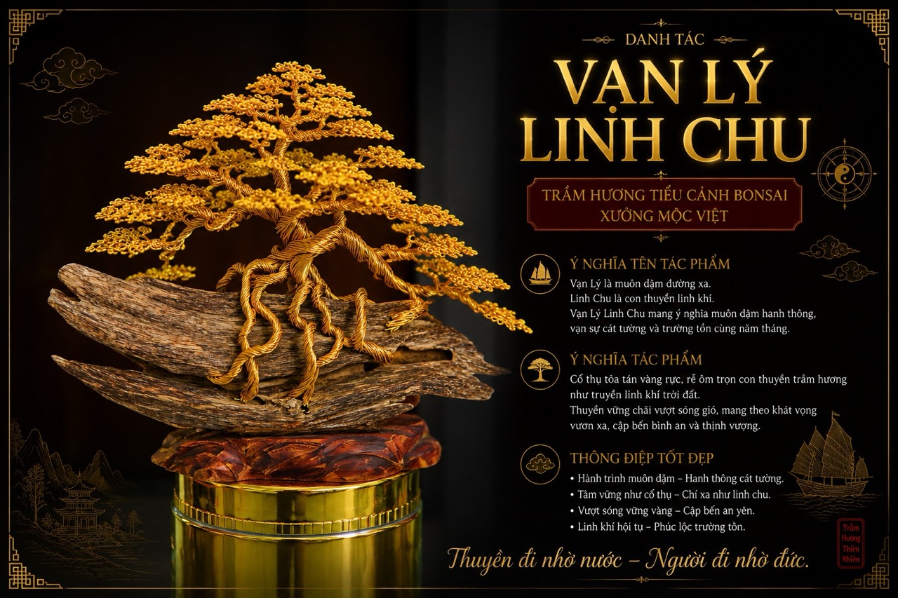 Vạn Lý Linh Chu – Danh Tác Trầm Hương Tiểu Cảnh Bonsai Biểu Tượng Cho Hành Trình Hanh Thông