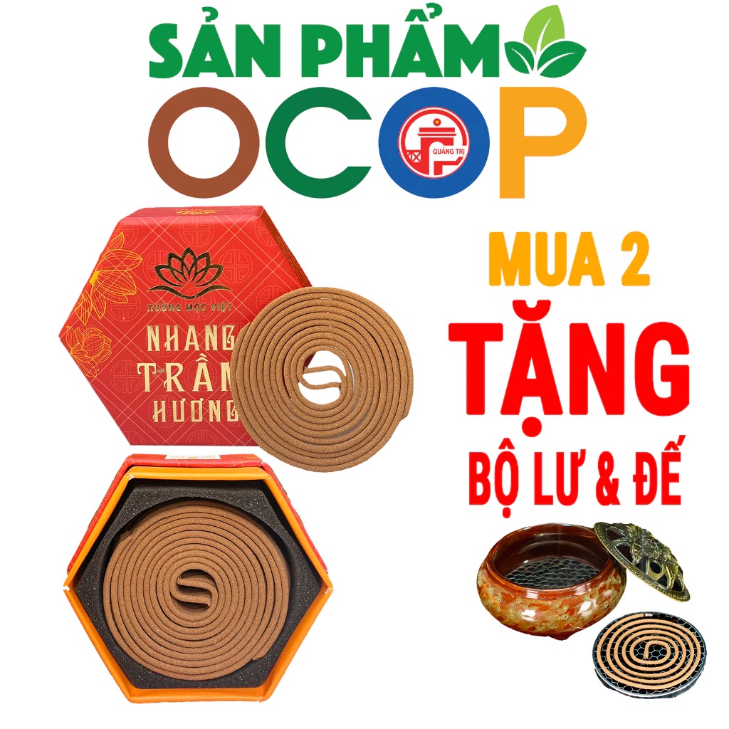 Nhang Khoanh Trầm Hương Sạch Xưởng Mộc Việt - Hộp 48 Khoanh