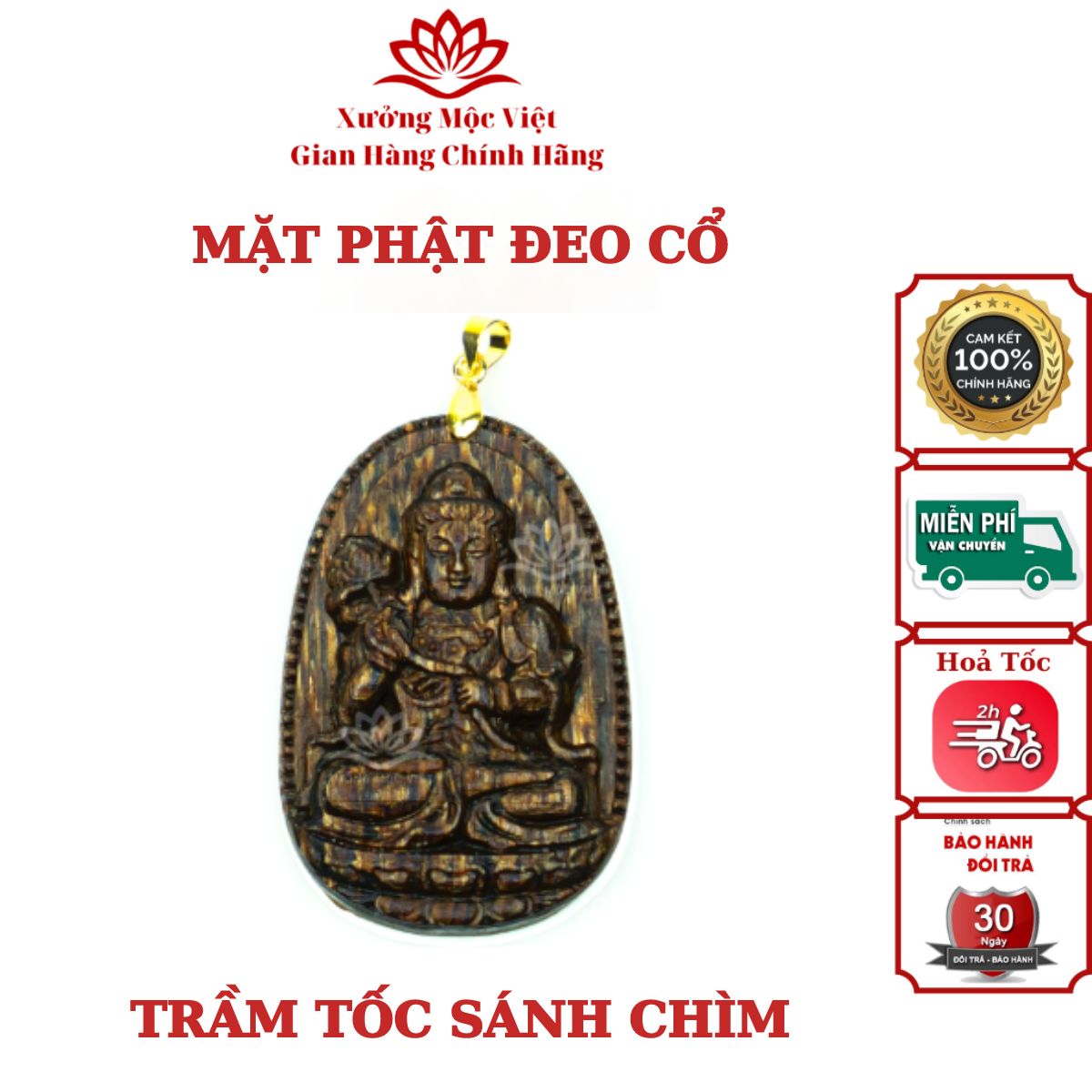 Mặt Phật Đeo Cổ - Trầm Sánh Chìm