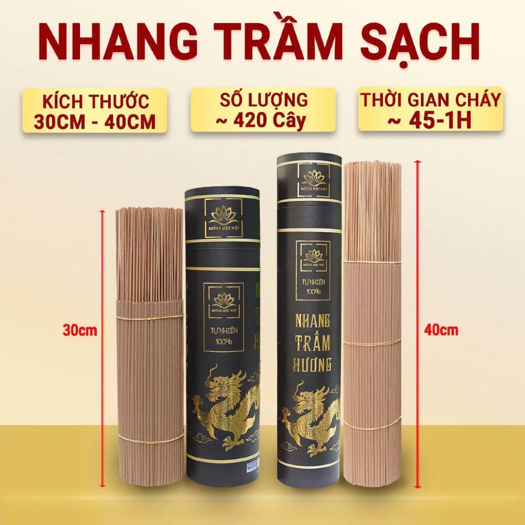 Ống 1KG - Nhang Cây Trầm Hương Sạch Kim Long Thịnh Vượng - Loại Đặc Biệt