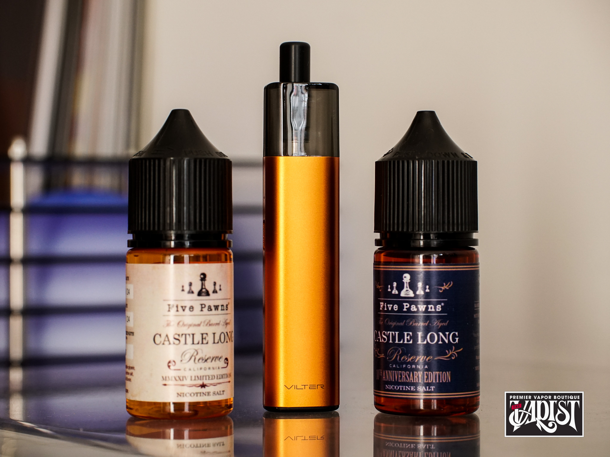 gallery Bundle Aspire Vilter V1 Five Pawns Castle Long Reserve salt nic