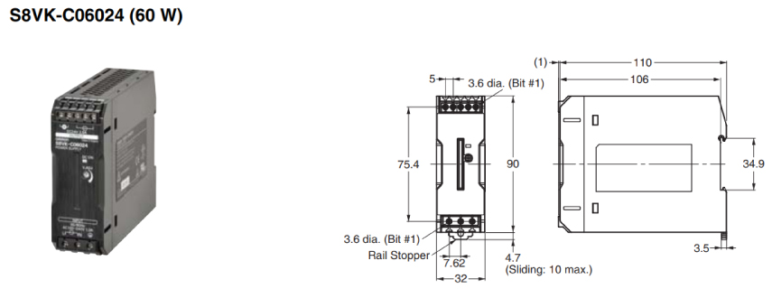 Kích thước S8VK-C60024