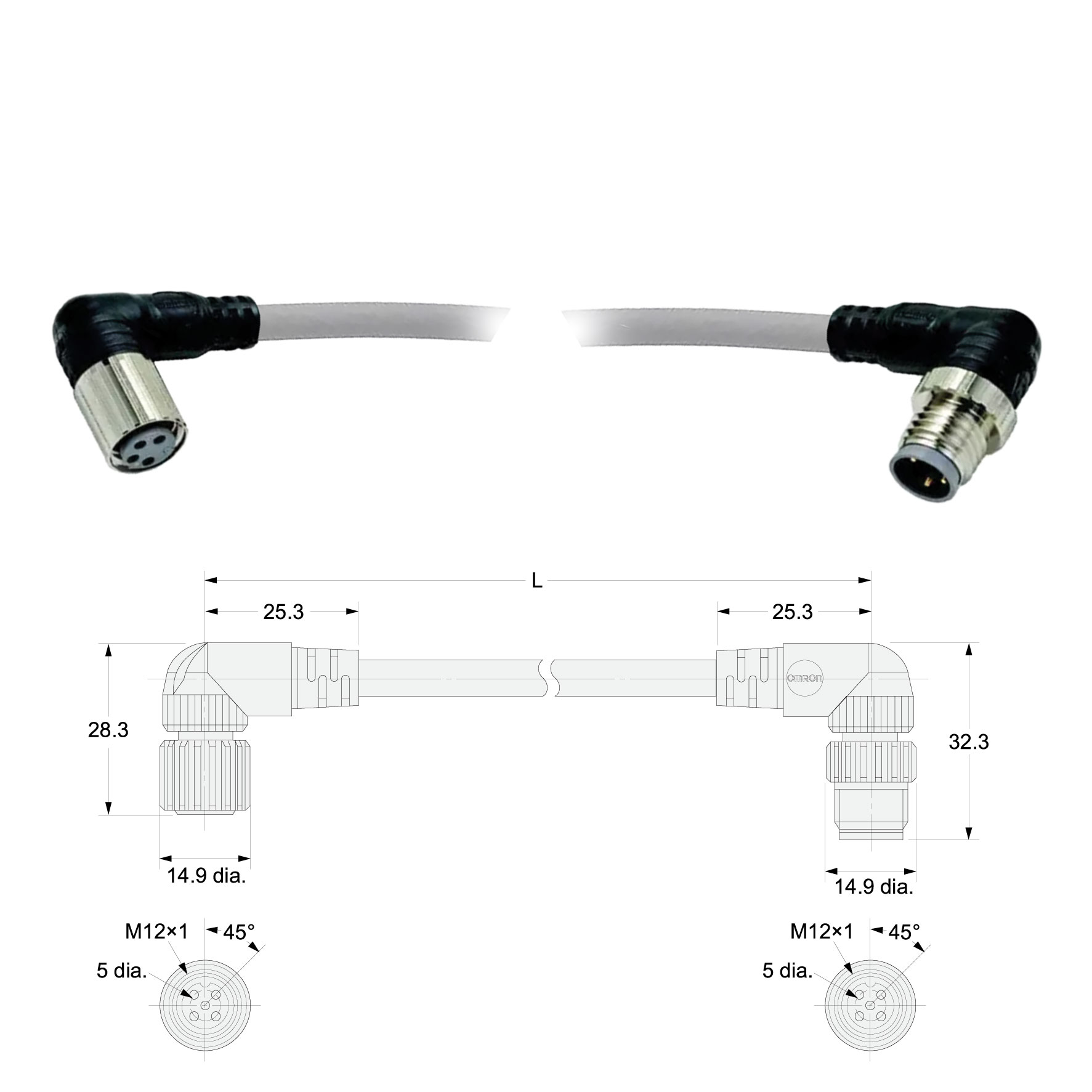 XS2W-D422-D81-F OMRON Cáp kết nối M12