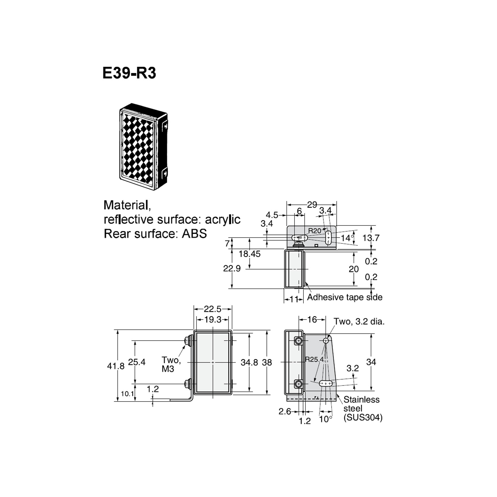 E39-R3 OMRON Gương phản xạ