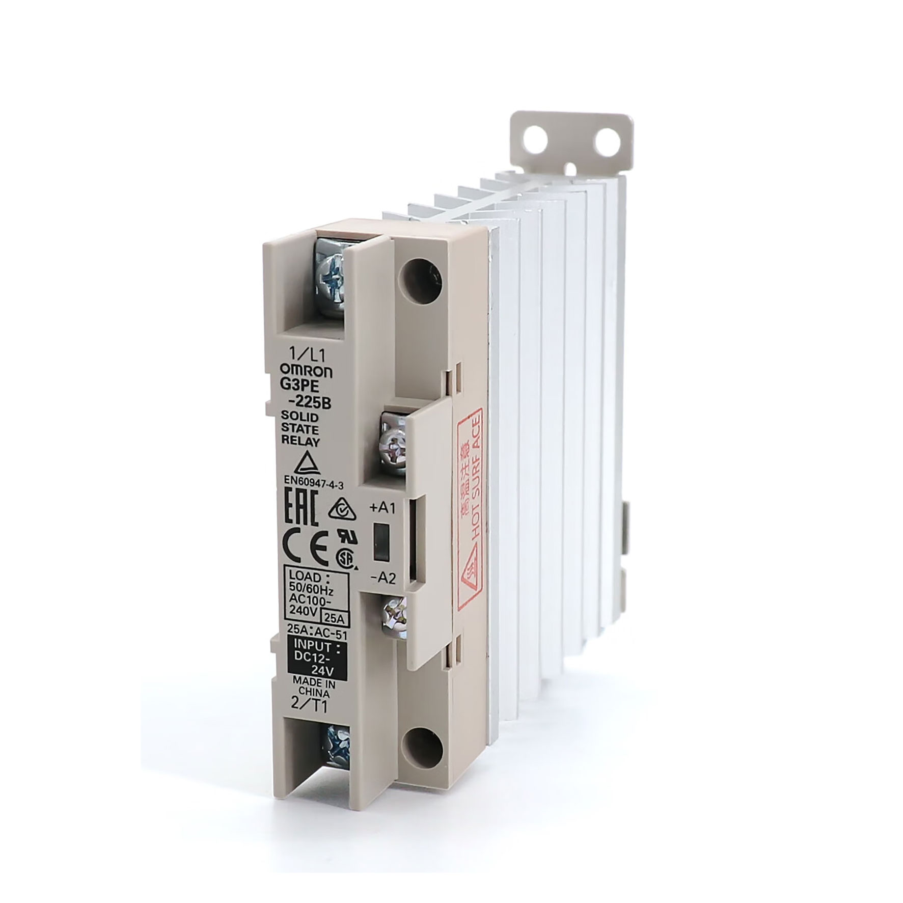 G3PE-225B DC12-24 Rơ le bán dẫn Omron 1 Pha 25A 100-240 VAC