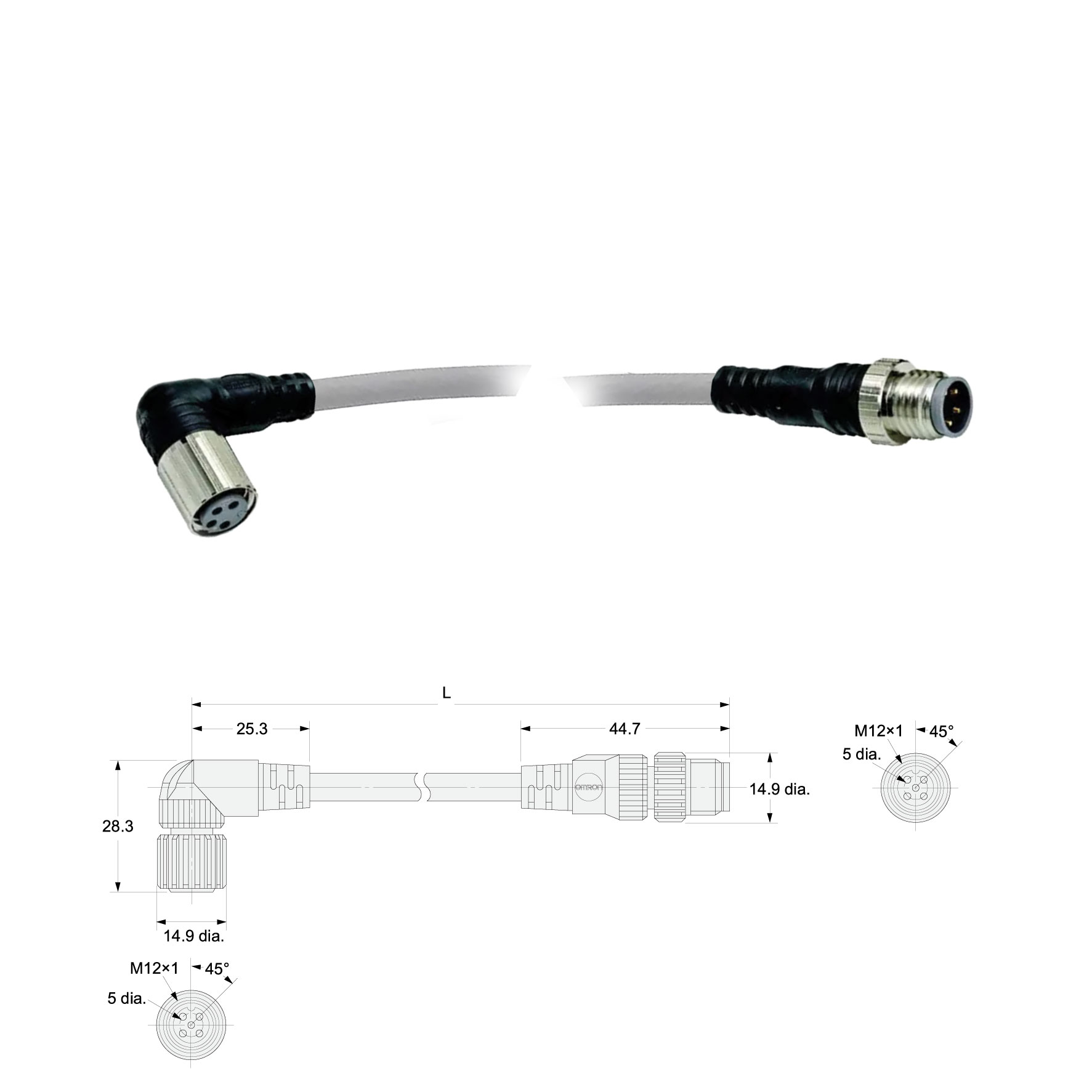XS2W-D424-J81-F OMRON Cáp kết nối M12
