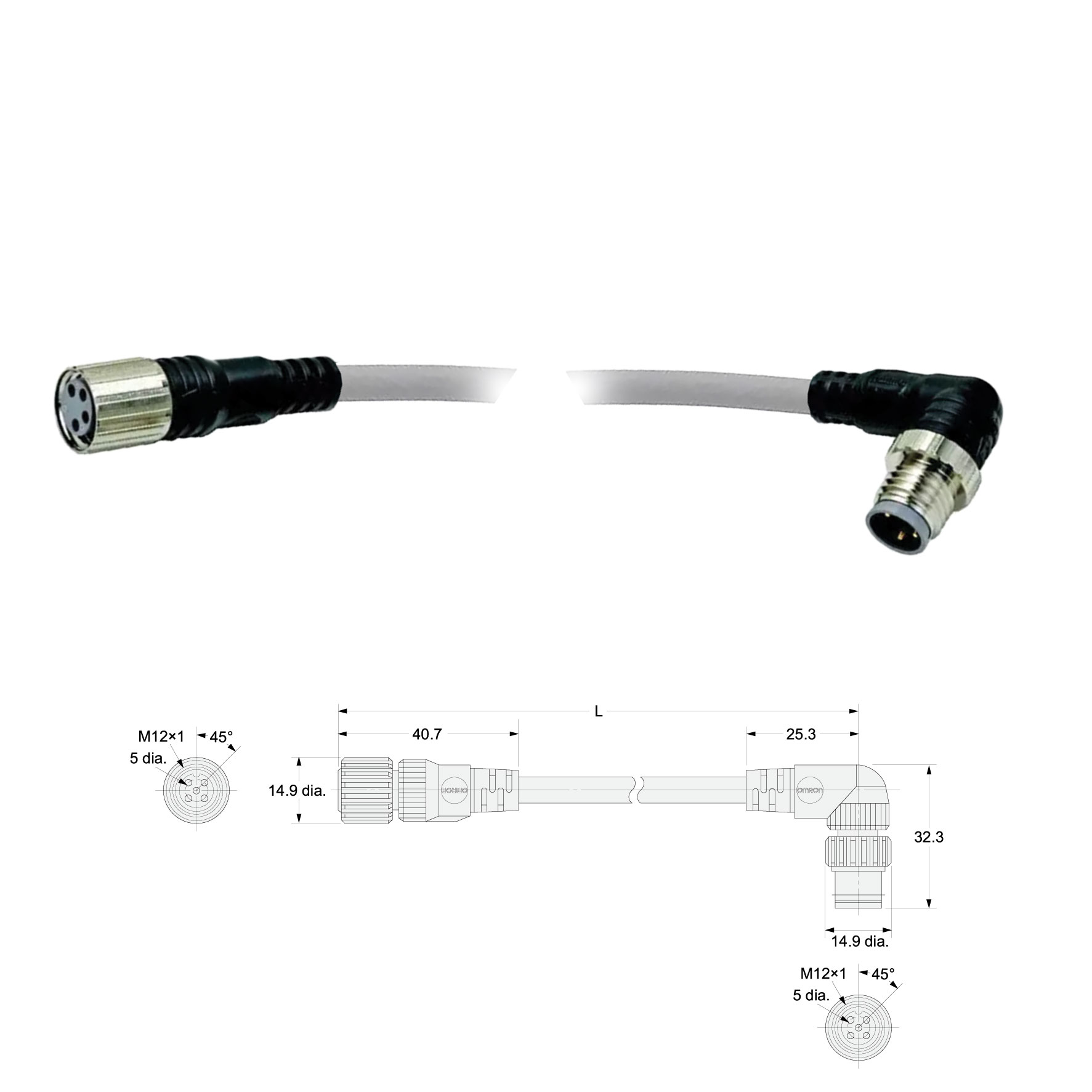 XS2W-D423-G81-F OMRON Cáp kết nối M12
