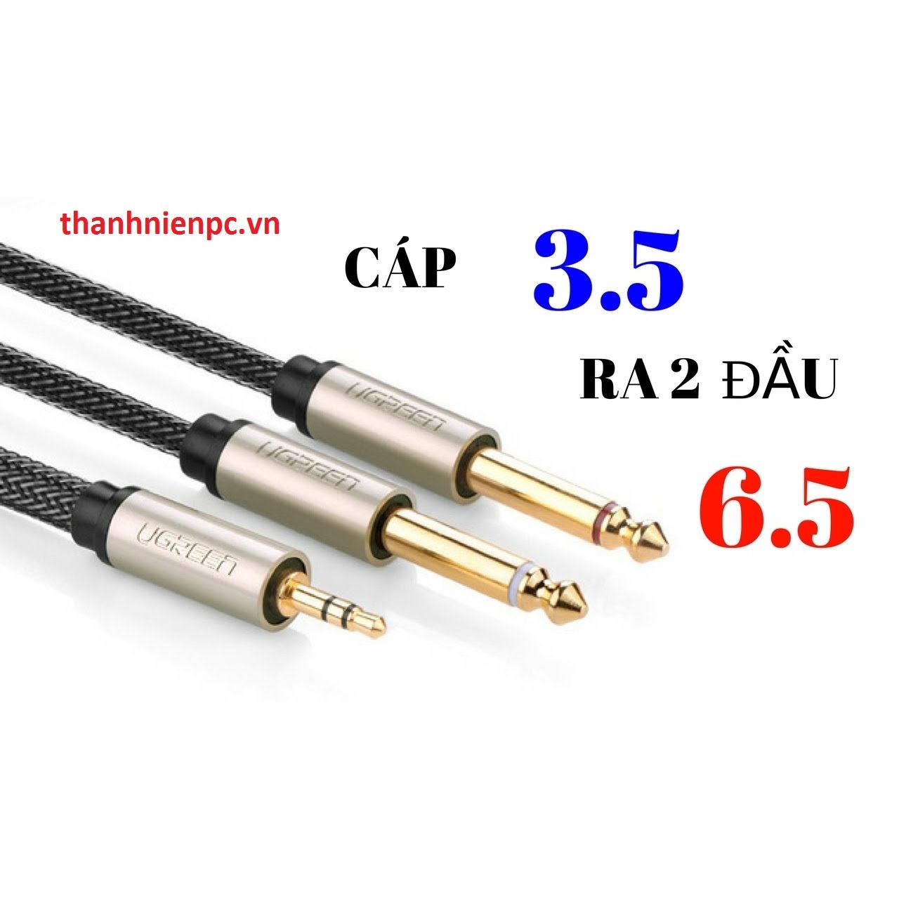 Cáp Audio 3.5mm 10723 dài 0,5M Ugreen 2 đầu mạ vàng 24K chính hãng