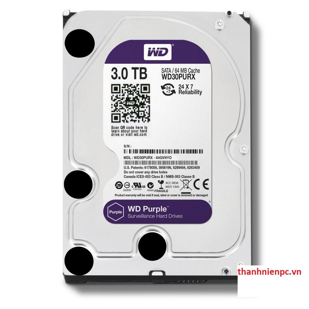 HDD Western Purple 3TB/5400 Sata 3 64Mb