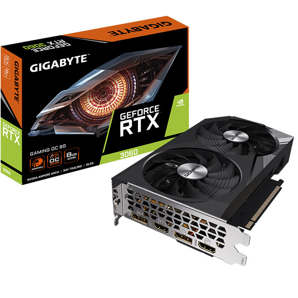 Card đồ họa Gigabyte RTX 3060 GAMING OC 8G (Geforce RTX 3060/ 8GB/ GDDR6/ 128 bit)