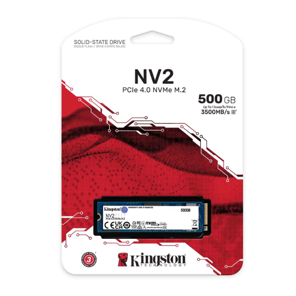 Ổ SSD Kingston NV2 500Gb (NVMe PCIe/ Gen4x4 M2.2280/ 3500MB/s/ 2100MB/s)