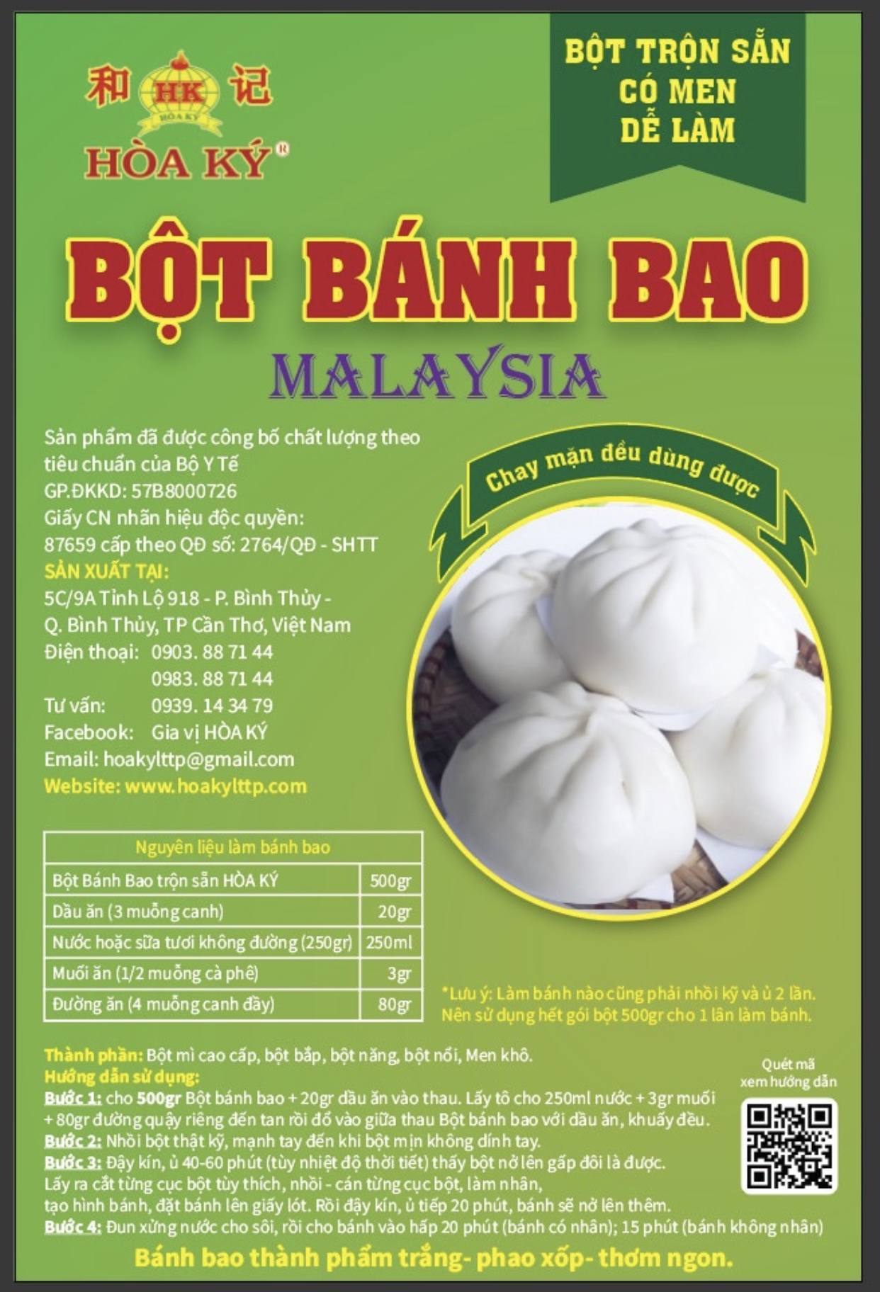 THÀNH PHẦN BỘT LÀM BÁNH BAO TỪ BỘT MÌ ĐA DỤNG CHẤT LƯỢNG CAO