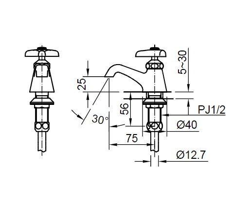 Vòi Chậu Rửa Lạnh Inax LF-1 Lavabo