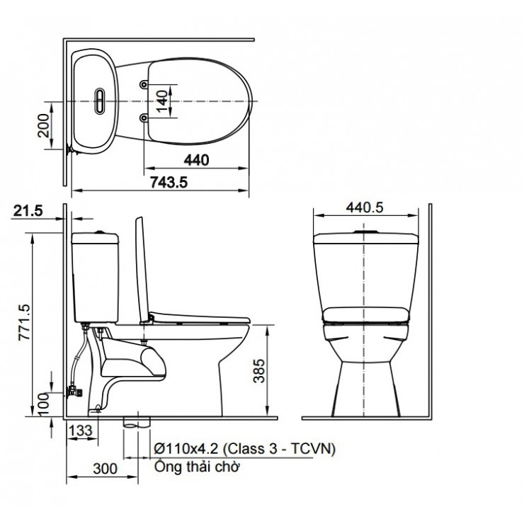 Bàn Cầu Inax C-306VA
